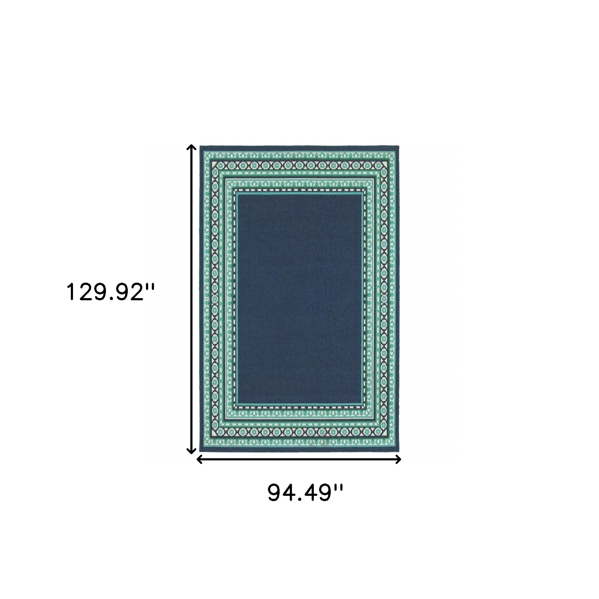 8' X 11' Blue and Green Indoor Outdoor Area Rug - Image 8