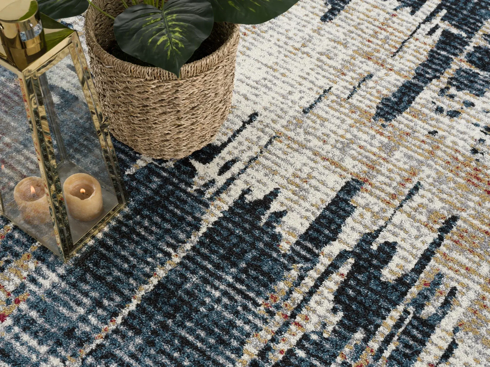 8' X 11' Blue And Ivory Abstract Area Rug - Image 8