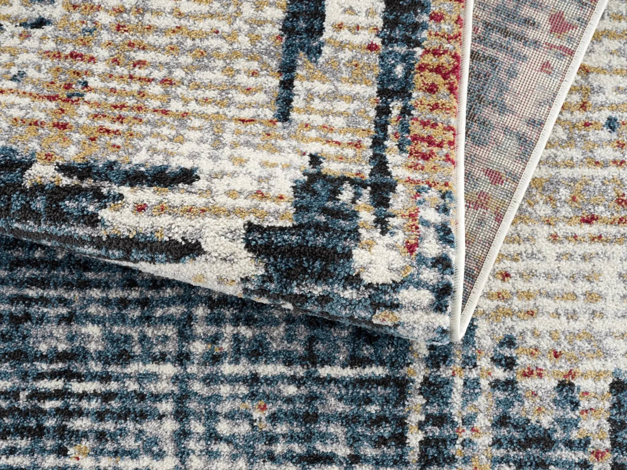 8' X 11' Blue And Ivory Abstract Area Rug - Image 9