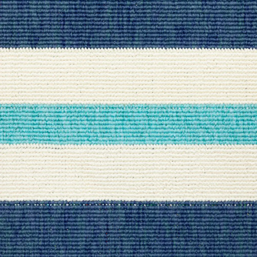 8' X 11' Blue and Ivory Geometric Stain Resistant Indoor Outdoor Area Rug - Image 4