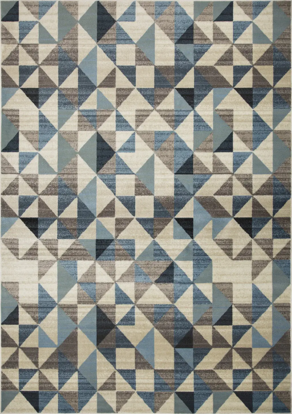 8' X 11' Blue Geometric Area Rug