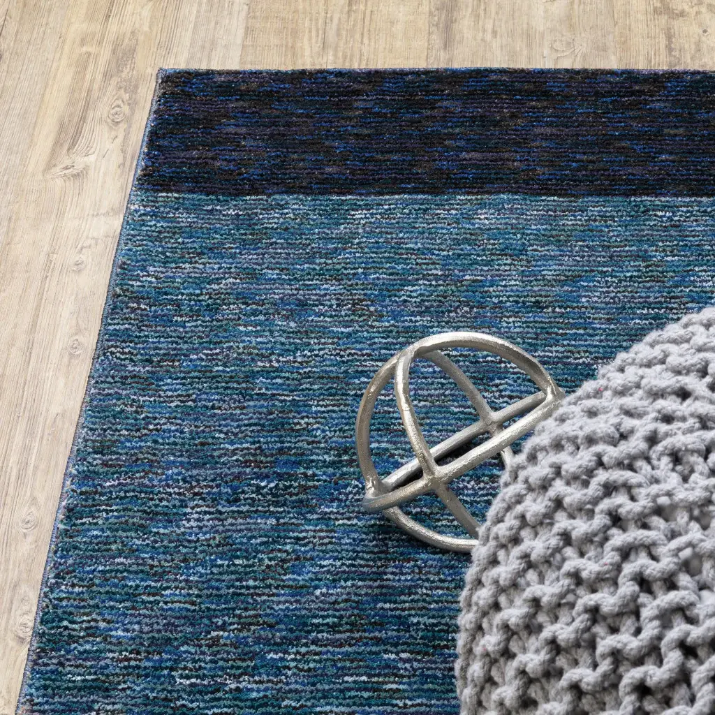 8' X 11' Blue Purple Grey and Teal Geometric Power Loom Area Rug - Image 8