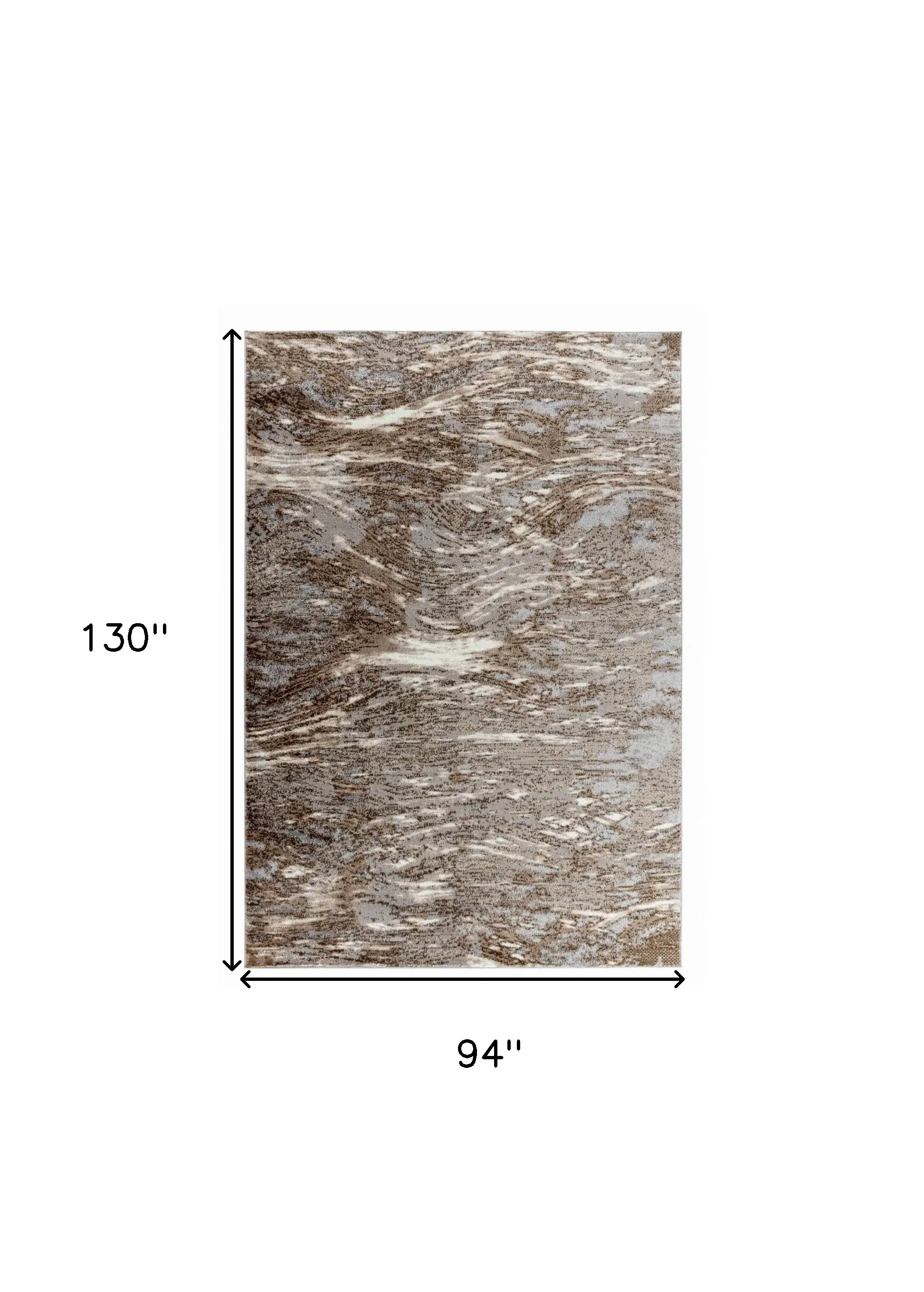 8' X 11' Brown Abstract Area Rug - Image 3