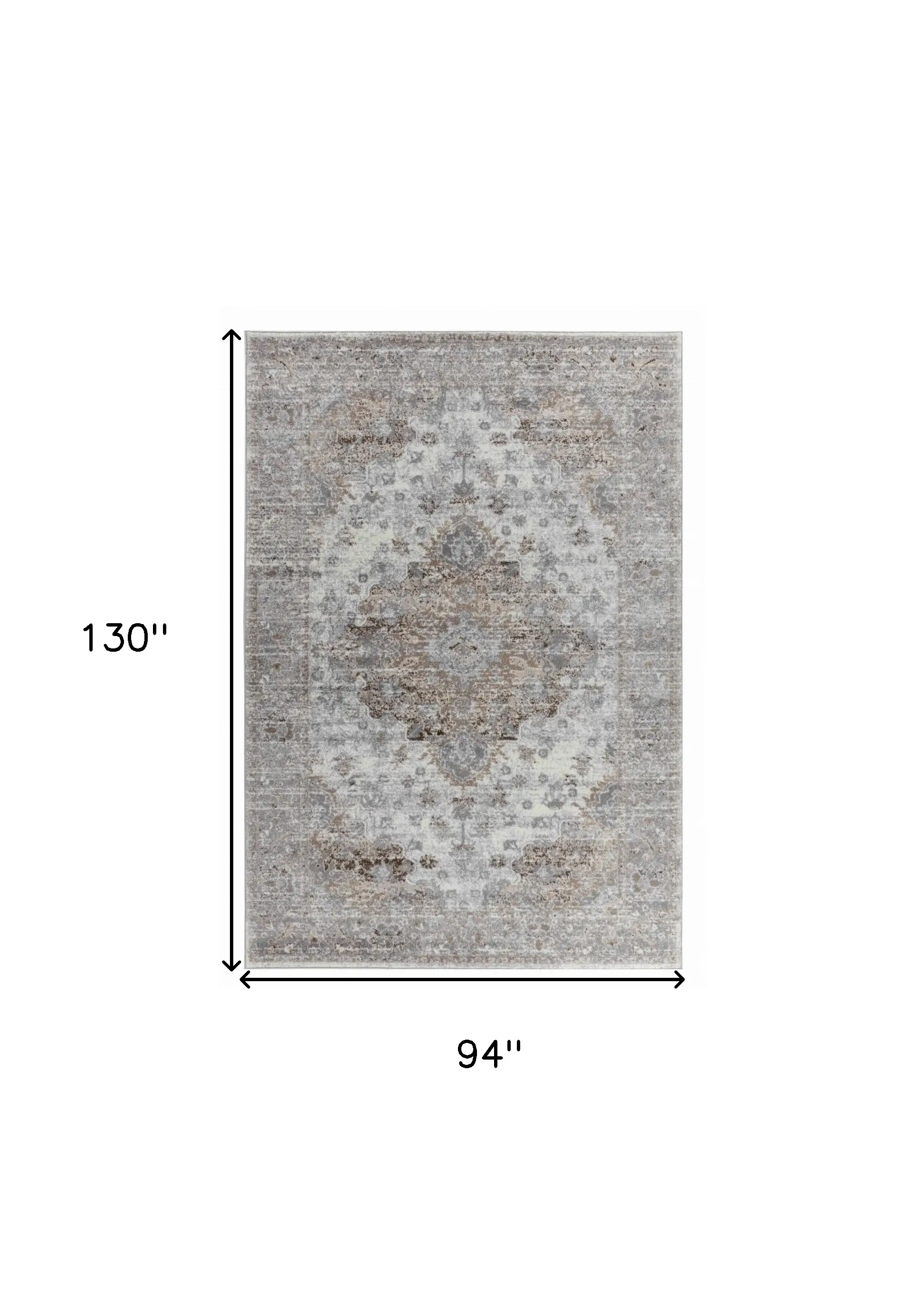 8' X 11' Brown Oriental Area Rug - Image 3