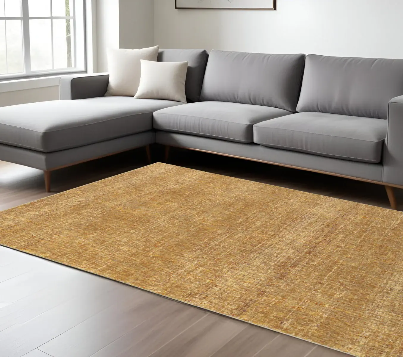 8' X 11' Brown Power Loom Area Rug