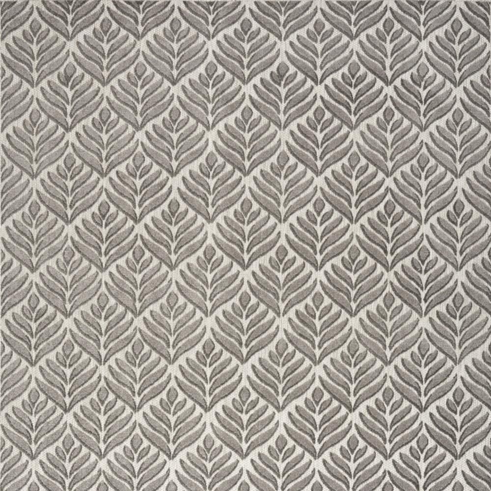 8' X 11' Charcoal Floral Stain Resistant Non Skid Area Rug - Image 4