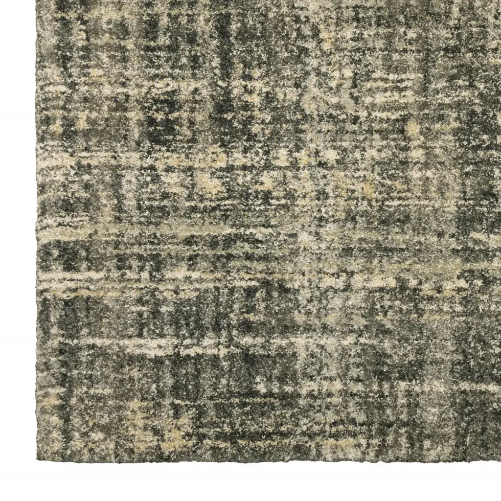 8' X 11' Charcoal Grey Beige And Tan Abstract Power Loom Stain Resistant Area Rug - Image 4