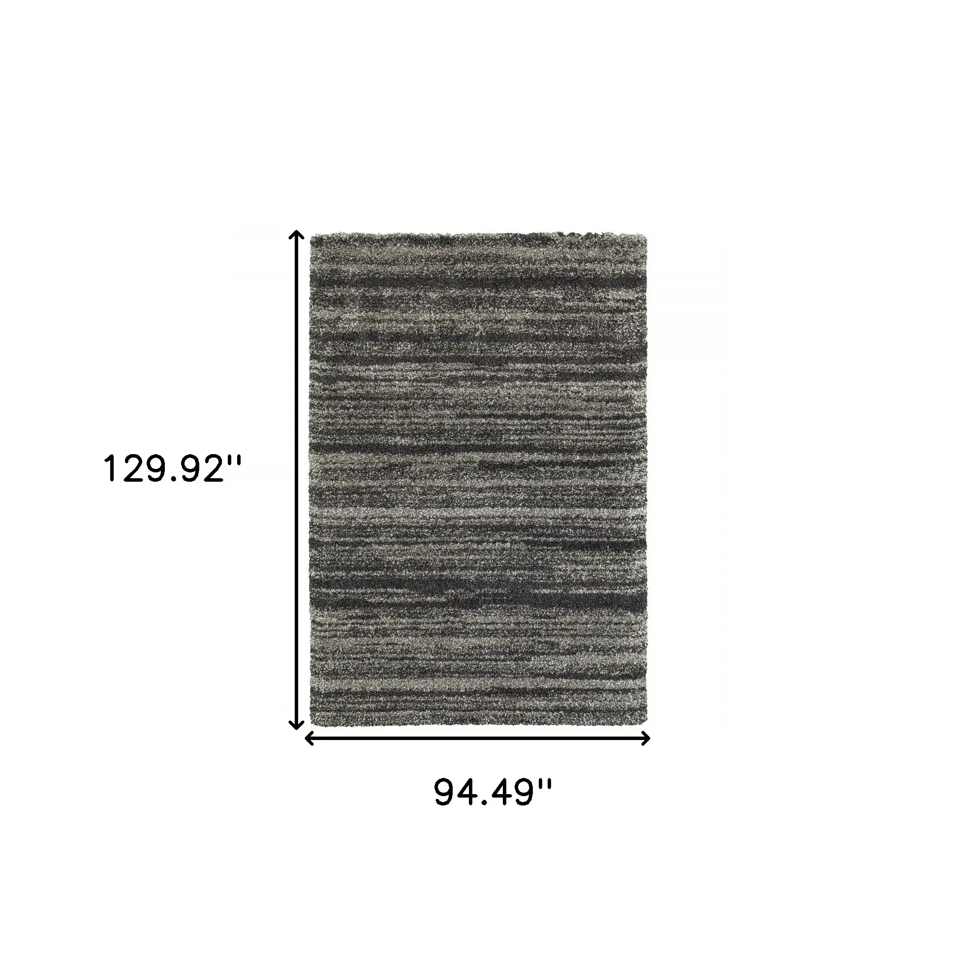 8' X 11' Charcoal Silver And Grey Geometric Shag Power Loom Stain Resistant Area Rug - Image 3
