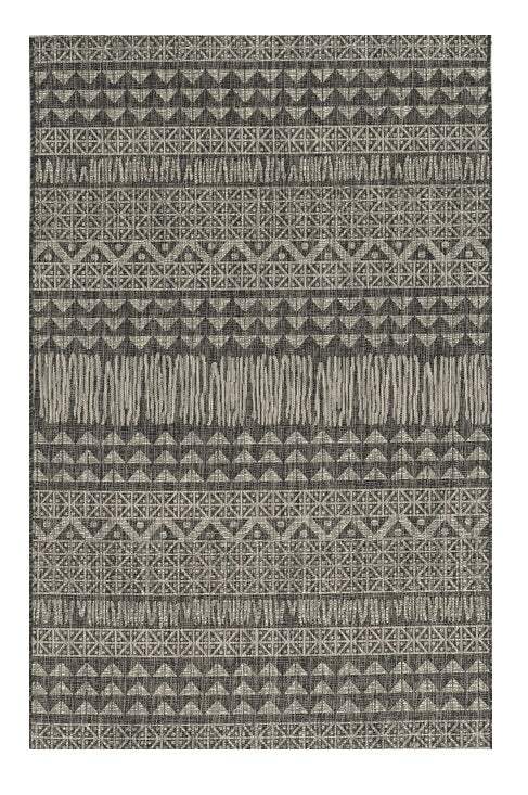 8' X 11' Charcoal Southwestern Indoor Outdoor Area Rug - Image 2