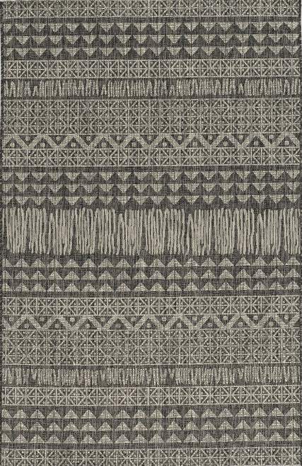 8' X 11' Charcoal Southwestern Indoor Outdoor Area Rug - Image 4