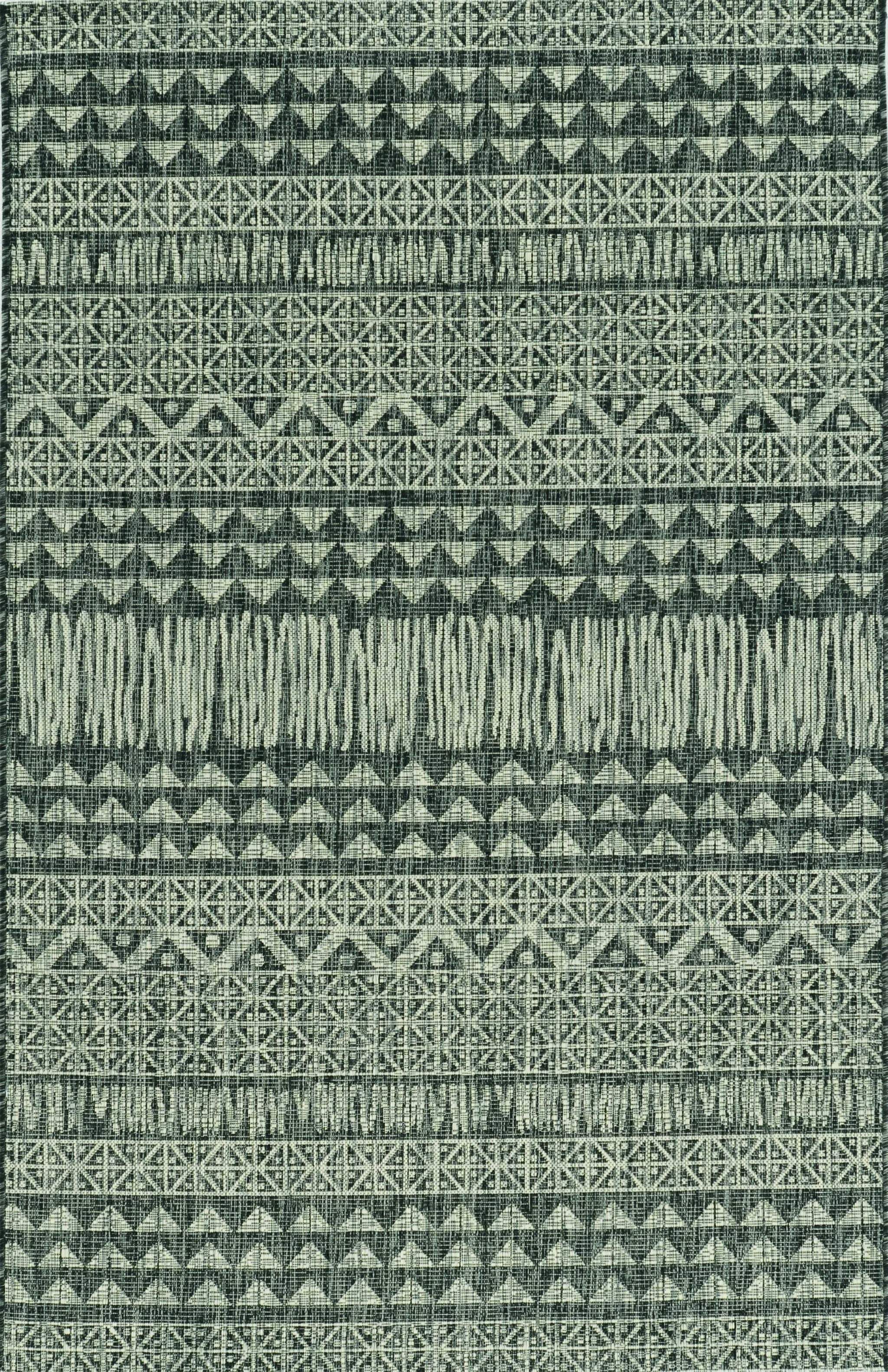 8' X 11' Charcoal Southwestern Indoor Outdoor Area Rug - Image 5