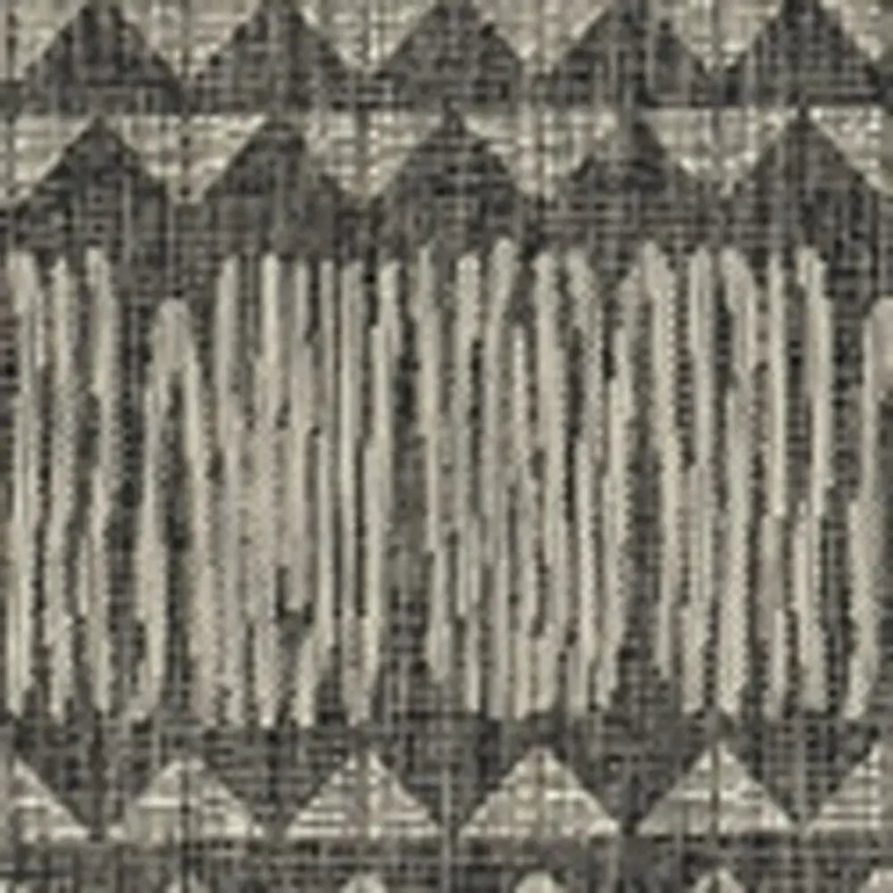 8' X 11' Charcoal Southwestern Indoor Outdoor Area Rug - Image 6