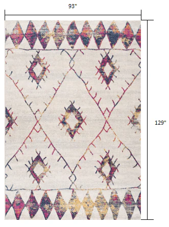 8' X 11' Cream Damask Area Rug - Image 3