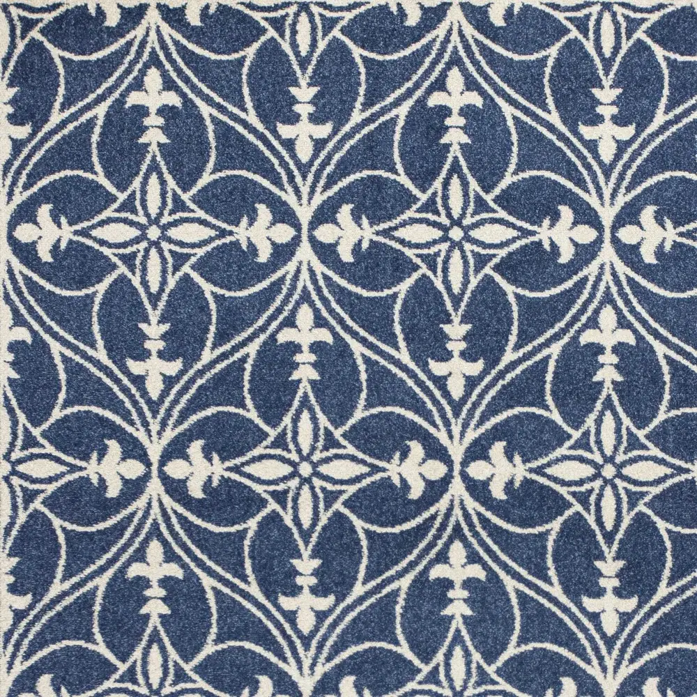8' X 11' Denim Blue Moroccan Indoor Outdoor Area Rug - Image 4