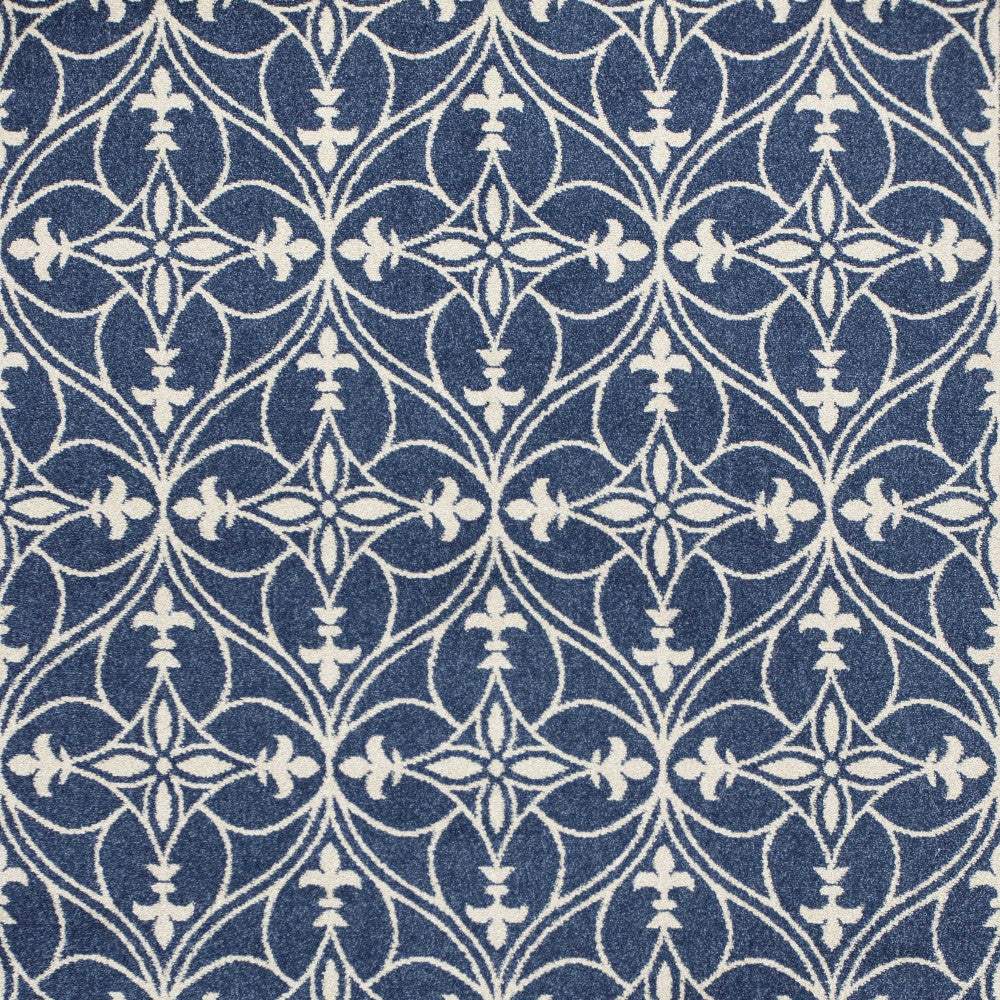 8' X 11' Denim Blue Moroccan Indoor Outdoor Area Rug - Image 5
