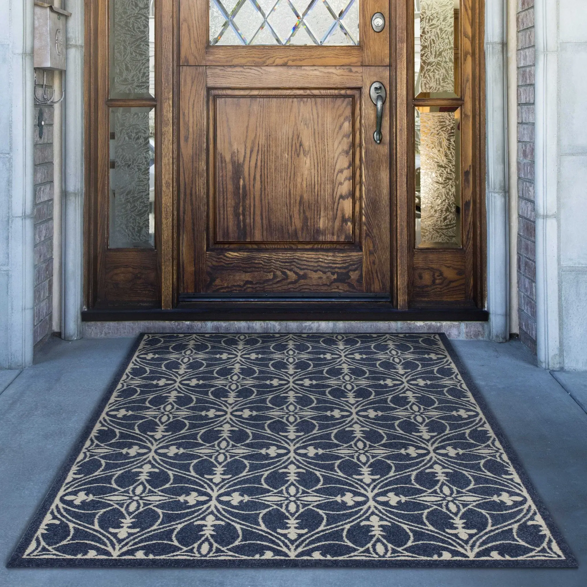 8' X 11' Denim Blue Moroccan Indoor Outdoor Area Rug - Image 6