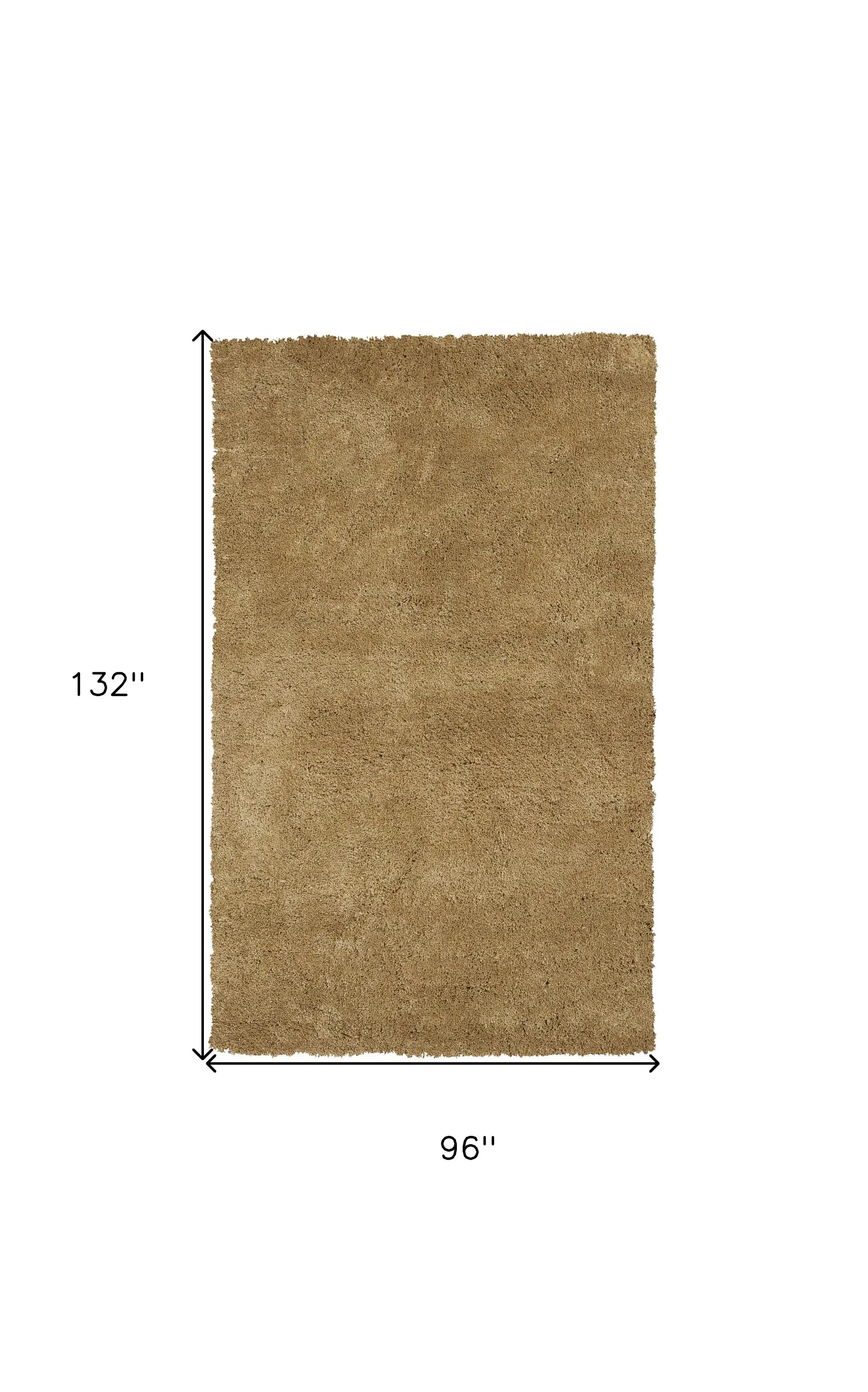 8' X 11' Gold Indoor Shag Rug - Image 3