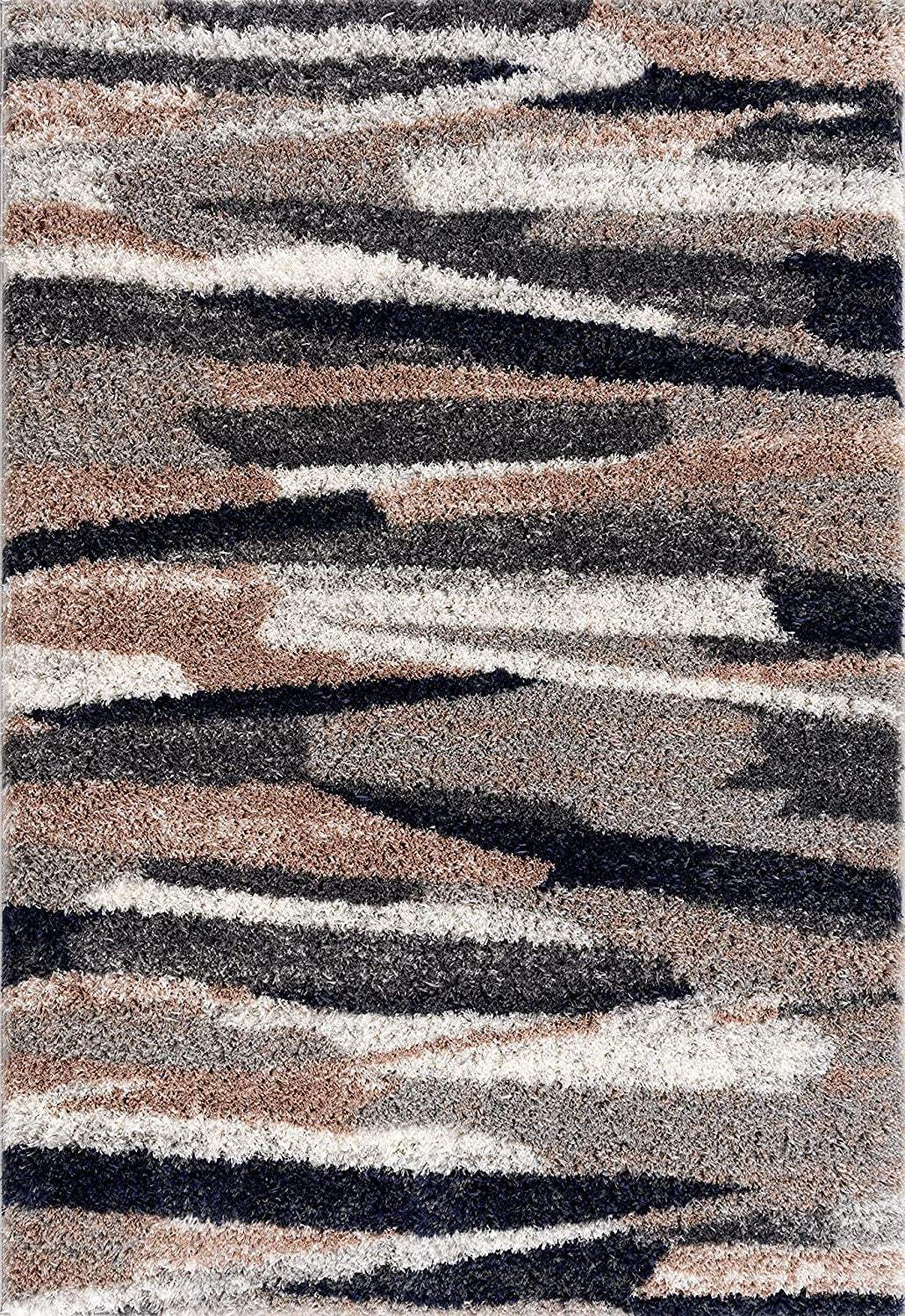 8' X 11' Gray And Black Strokes Area Rug - Image 2