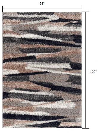 8' X 11' Gray And Black Strokes Area Rug - Image 3