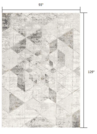 8' X 11' Gray and Ivory Abstract Power Loom Area Rug - Image 3