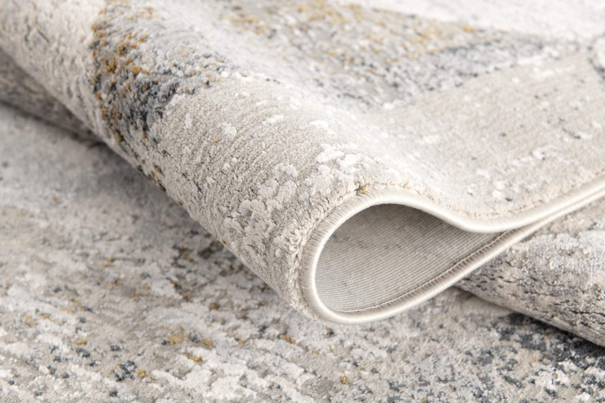 8' X 11' Gray and Ivory Abstract Power Loom Area Rug - Image 7