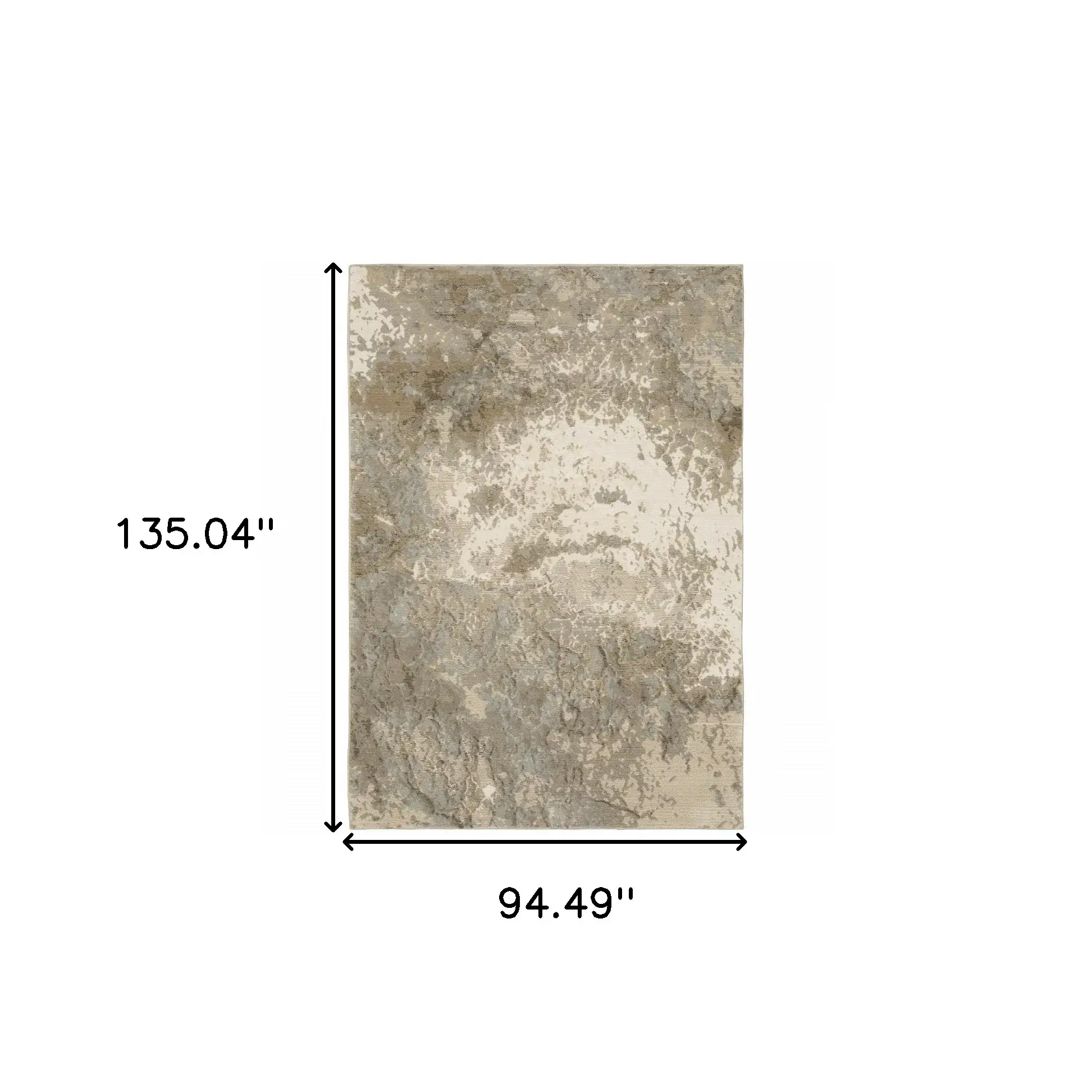 8' X 11' Gray and Ivory Abstract Power Loom Area Rug - Image 3