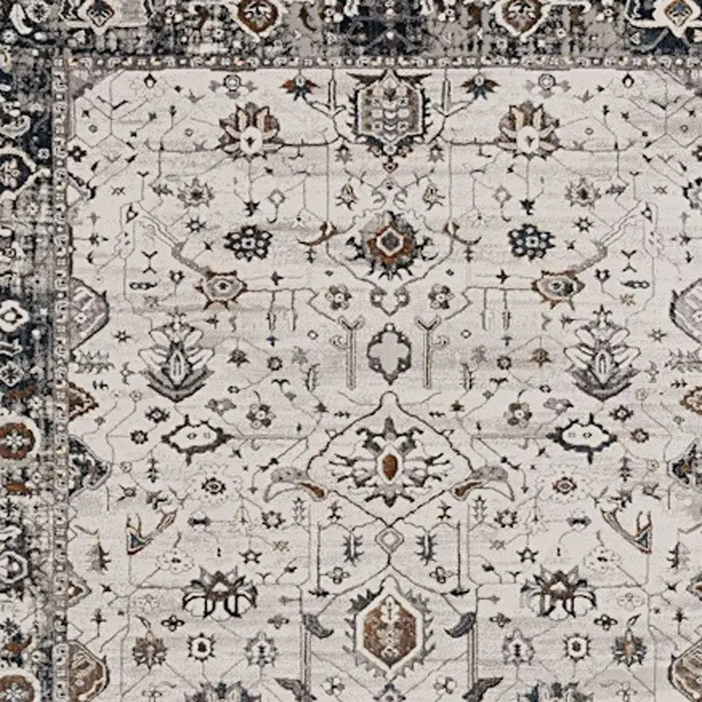 8' X 11' Gray and Ivory Area Rug - Image 7