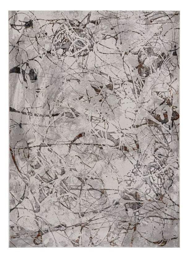 8' X 11' Gray and Ivory Area Rug - Image 2