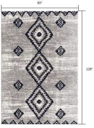 8' X 11' Gray And Navy Boho Chic Area Rug - Image 3