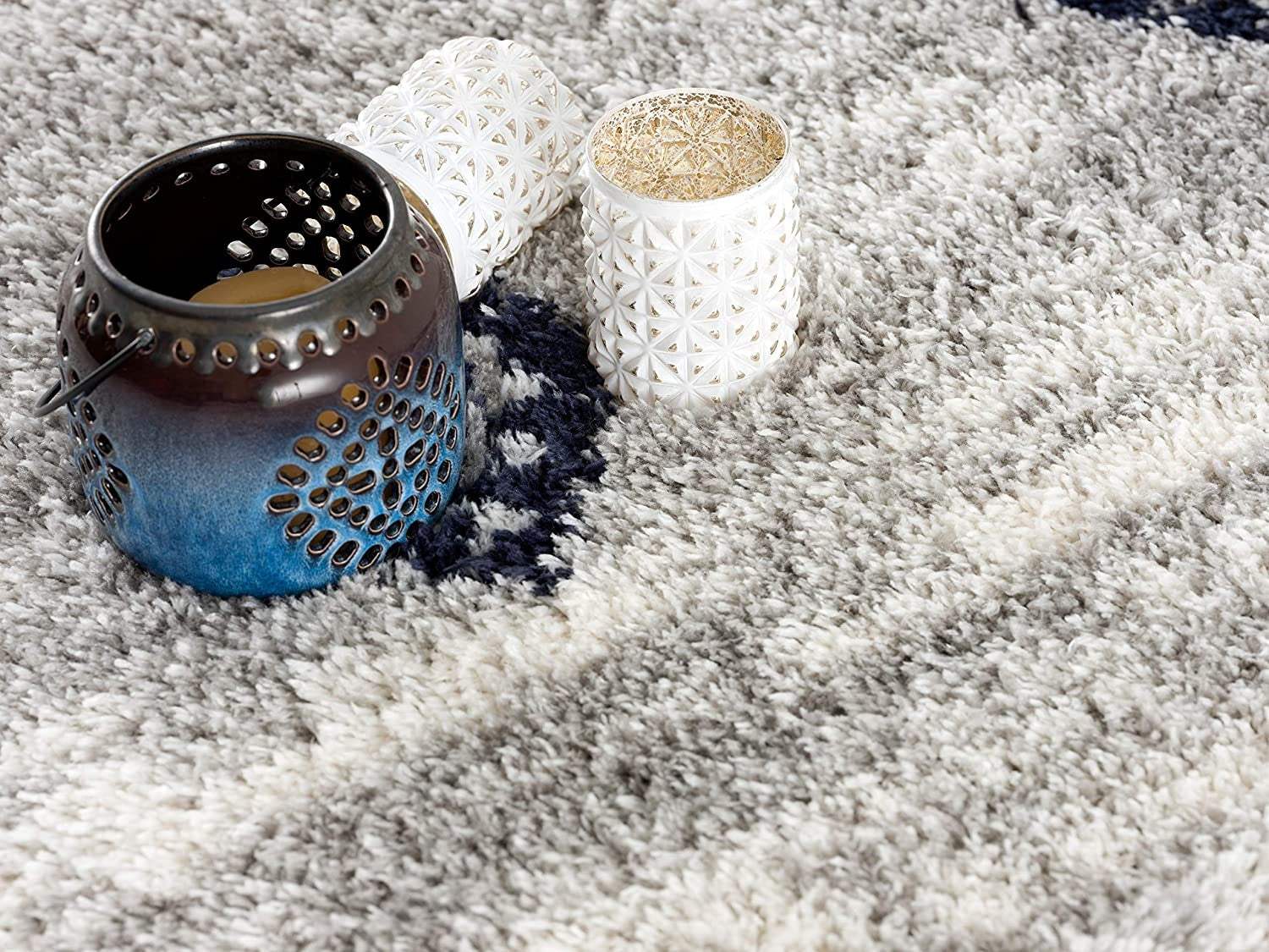 8' X 11' Gray And Navy Boho Chic Area Rug - Image 5