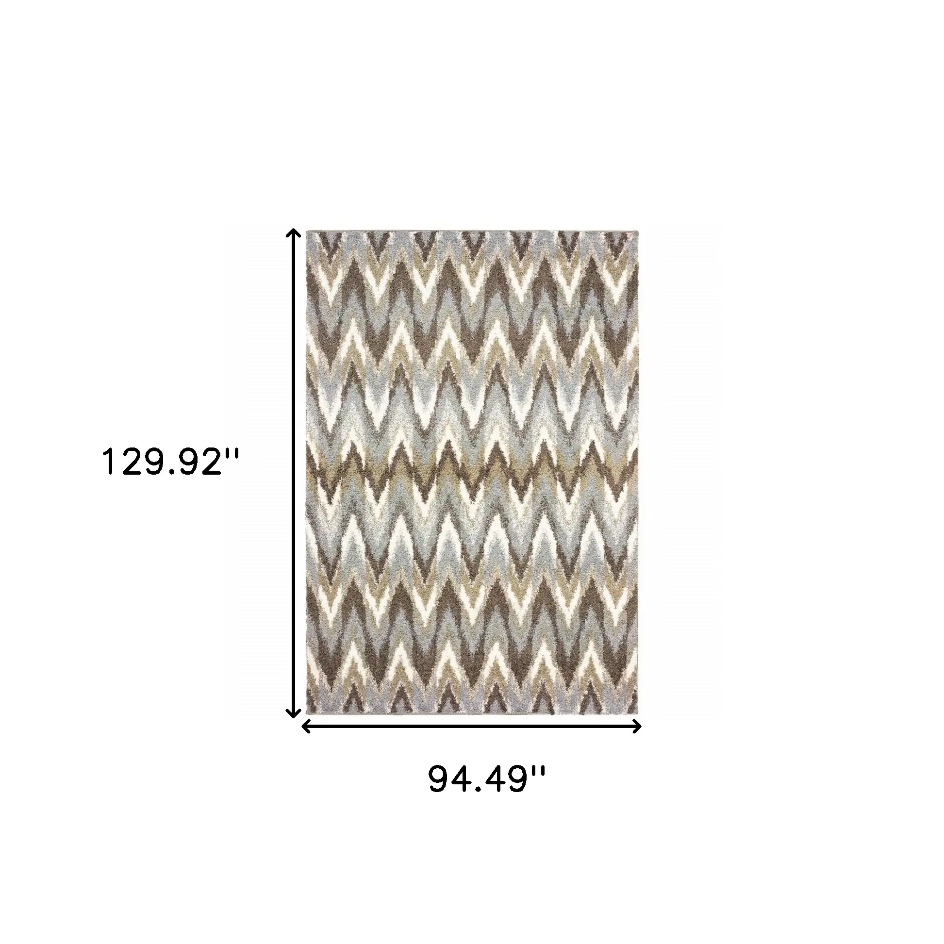 8' X 11' Gray And Taupe Ikat Pattern Area Rug - Image 3