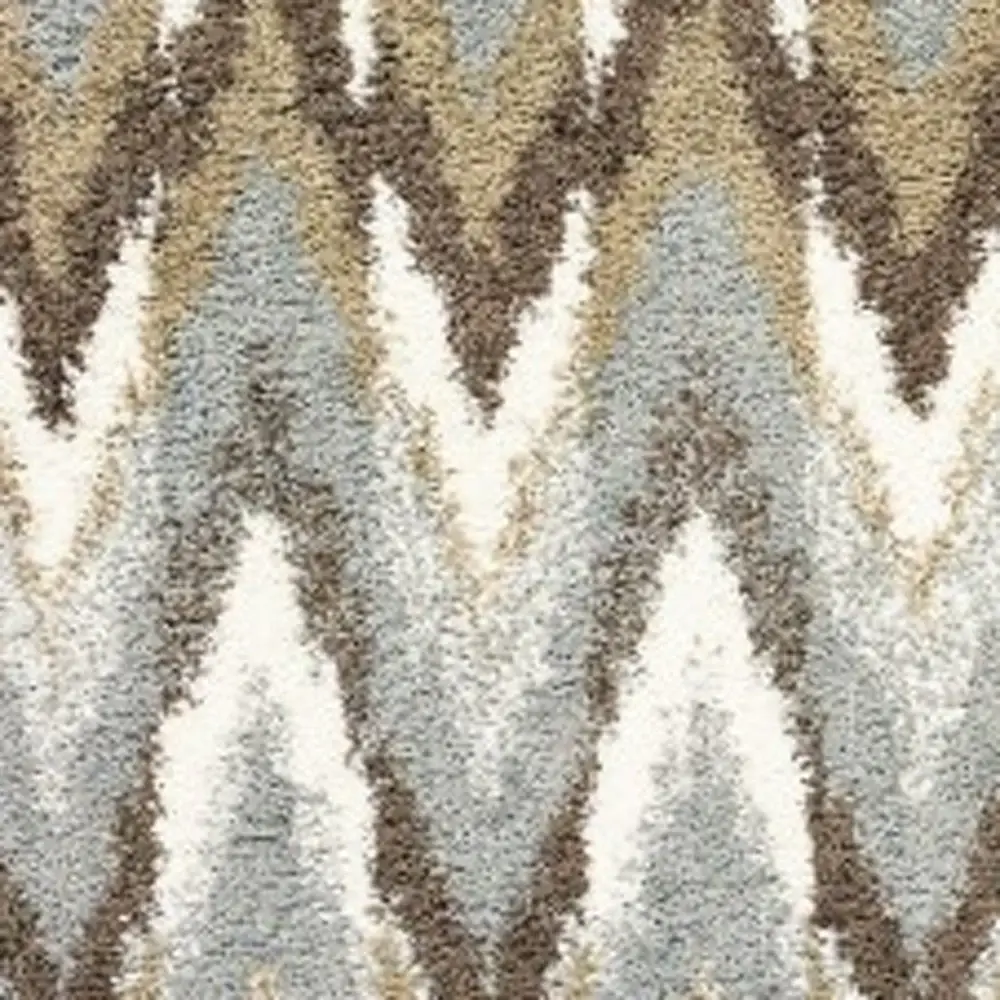 8' X 11' Gray And Taupe Ikat Pattern Area Rug - Image 4