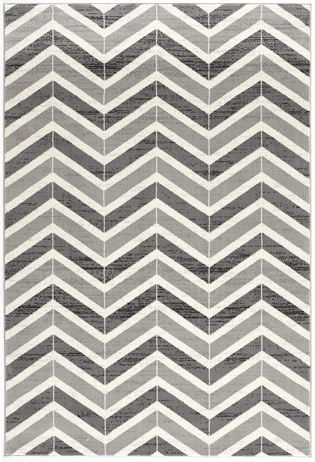 8' X 11' Gray Chevron Dhurrie Area Rug - Image 2