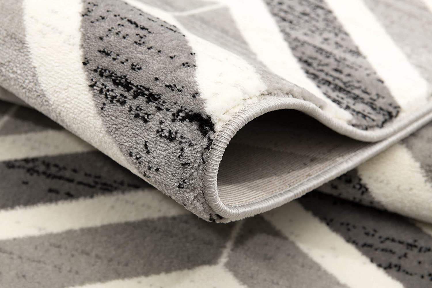 8' X 11' Gray Chevron Dhurrie Area Rug - Image 8