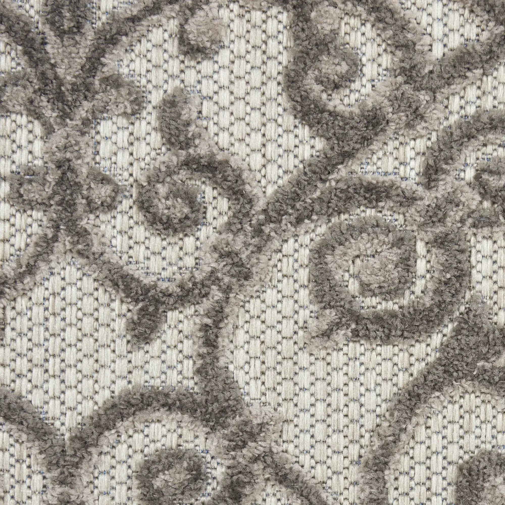 8' X 11' Gray Floral Indoor Outdoor Area Rug - Image 6
