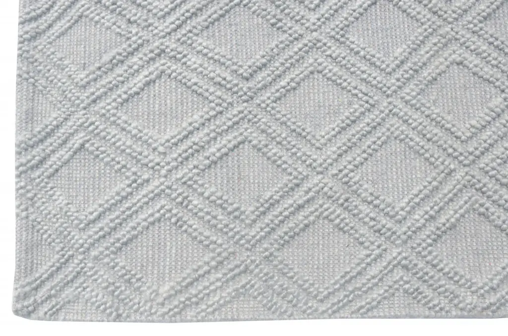 8' X 11' Gray Geometric Handmade Area Rug - Image 2
