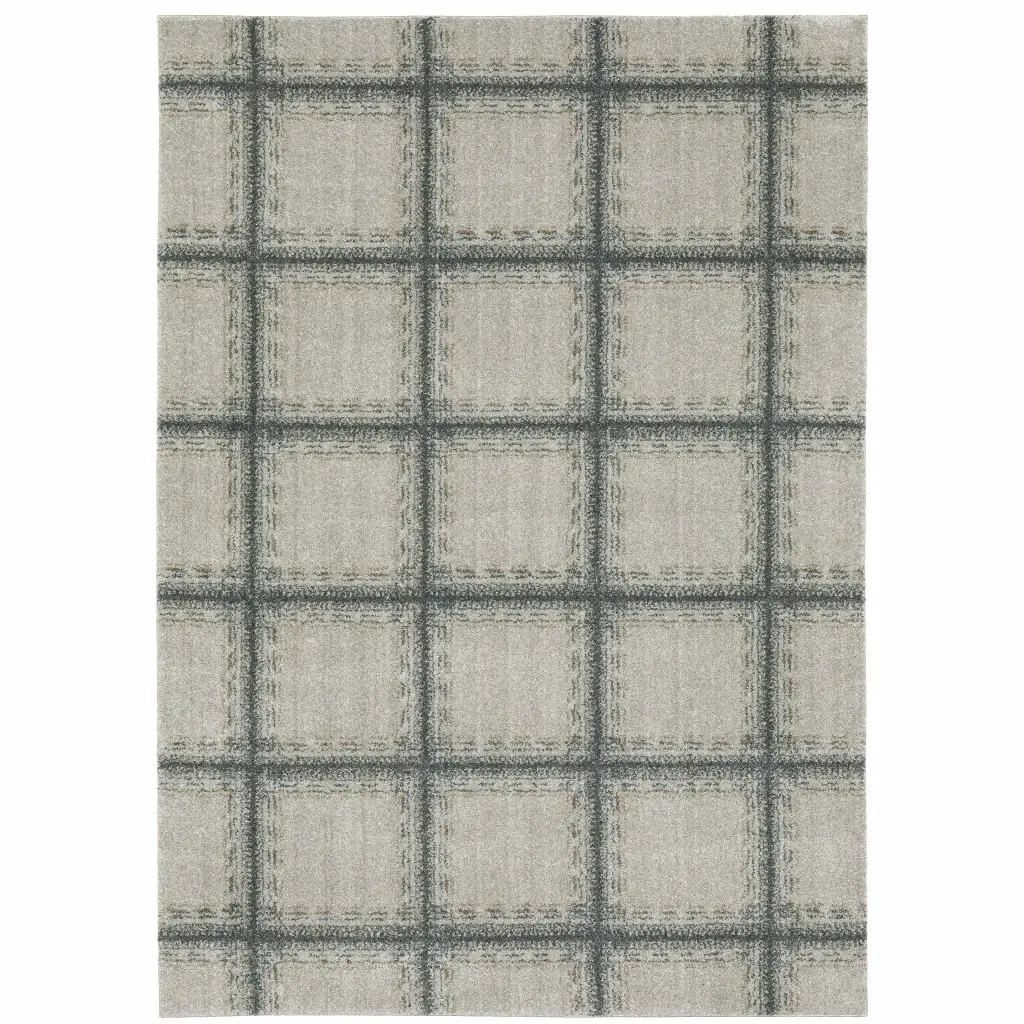 8' X 11' Gray Geometric Power Loom Area Rug - Image 2