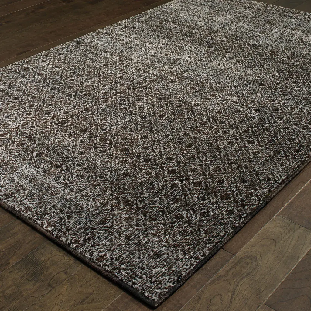 8' X 11' Gray Geometric Power Loom Area Rug - Image 5