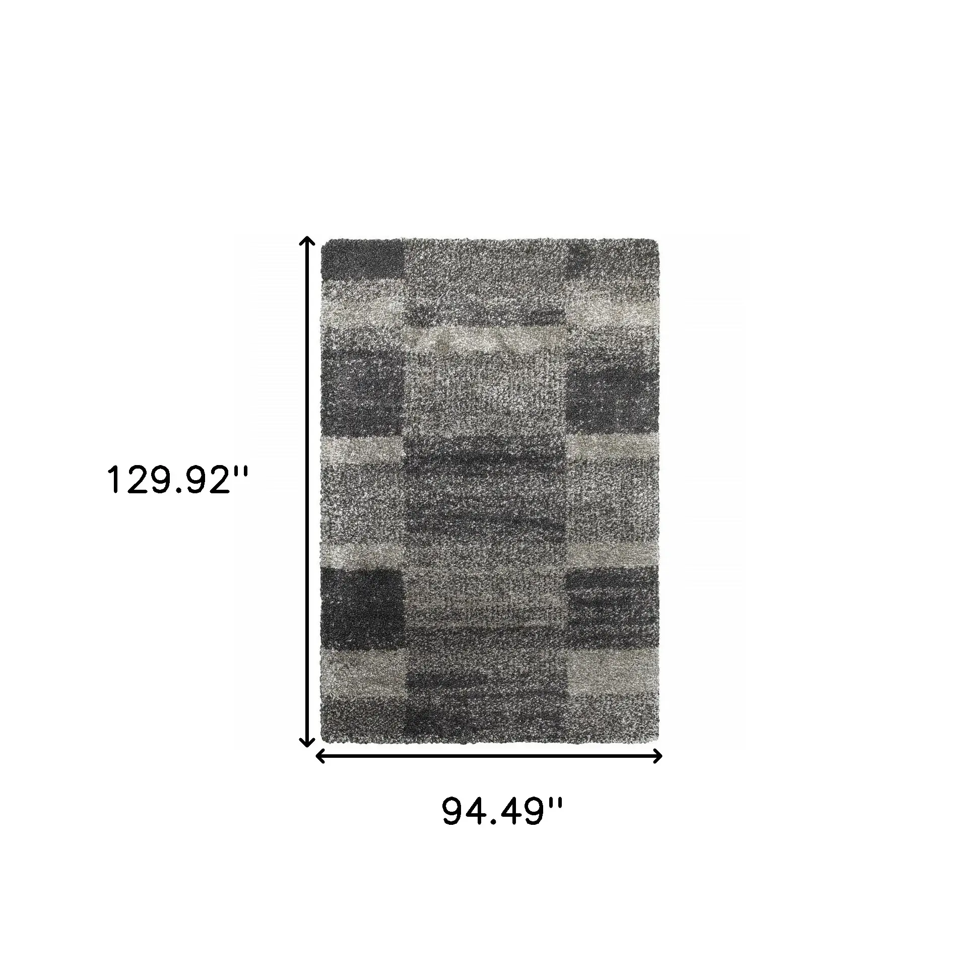 8' X 11' Gray Geometric Shag Power Loom Area Rug - Image 3