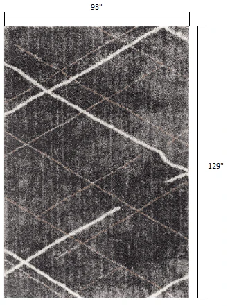 8' X 11' Gray Modern Distressed Lines Area Rug - Image 3