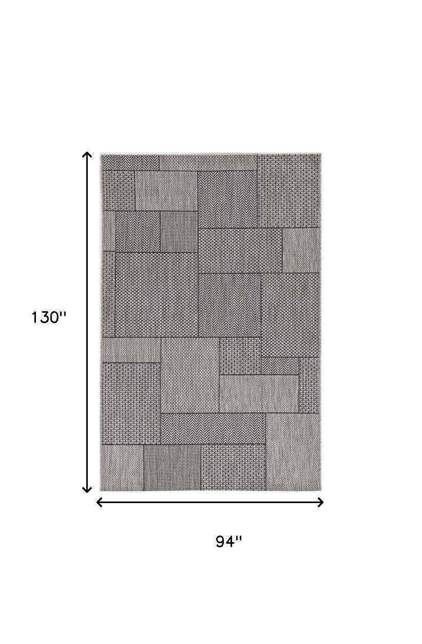 8' X 11' Gray Southwestern Indoor Outdoor Area Rug - Image 3