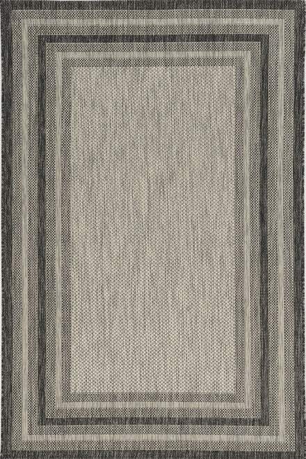 8' X 11' Gray Striped Indoor Outdoor Area Rug - Image 2