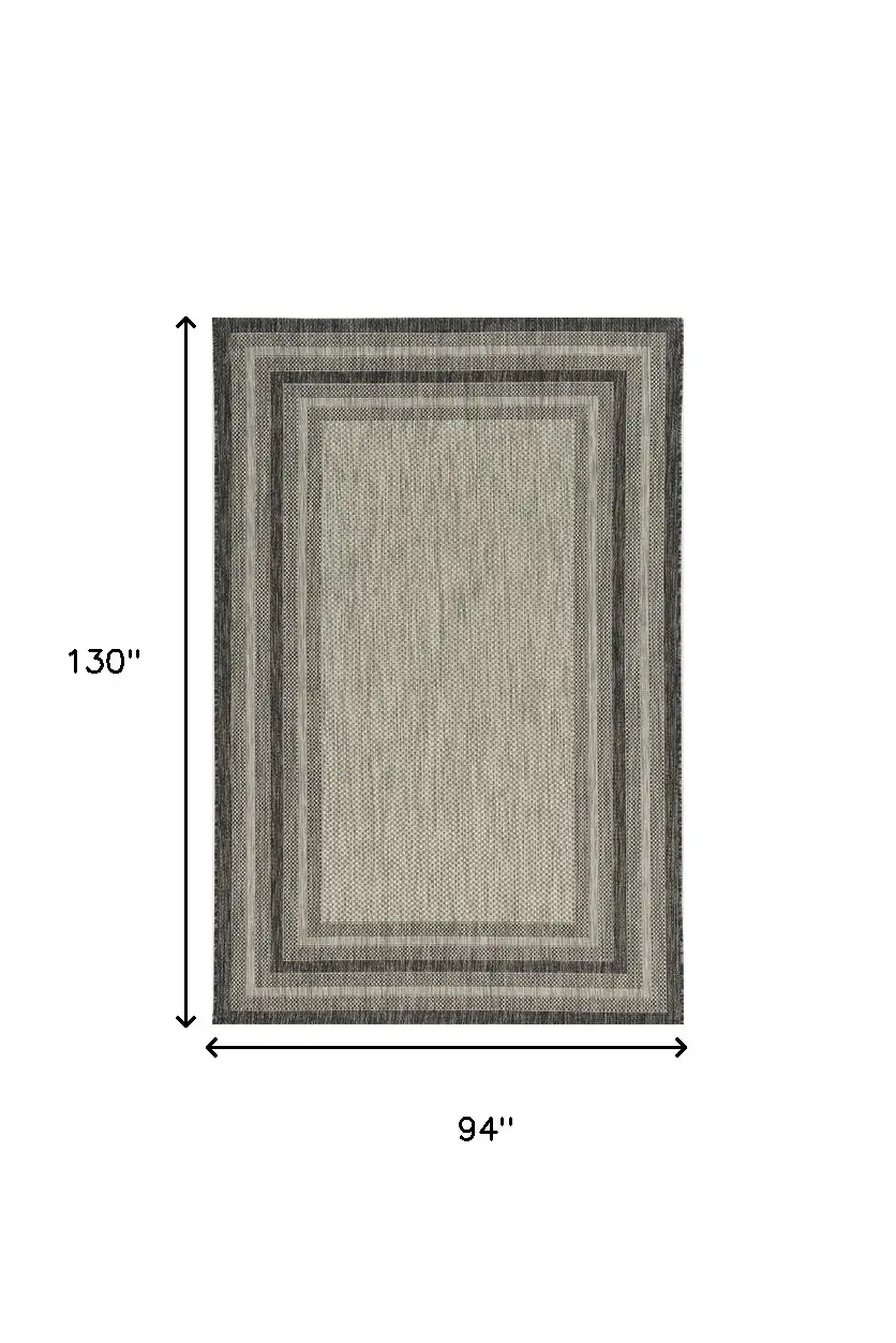 8' X 11' Gray Striped Indoor Outdoor Area Rug - Image 3