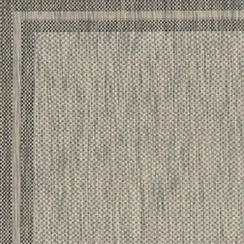 8' X 11' Gray Striped Indoor Outdoor Area Rug - Image 4