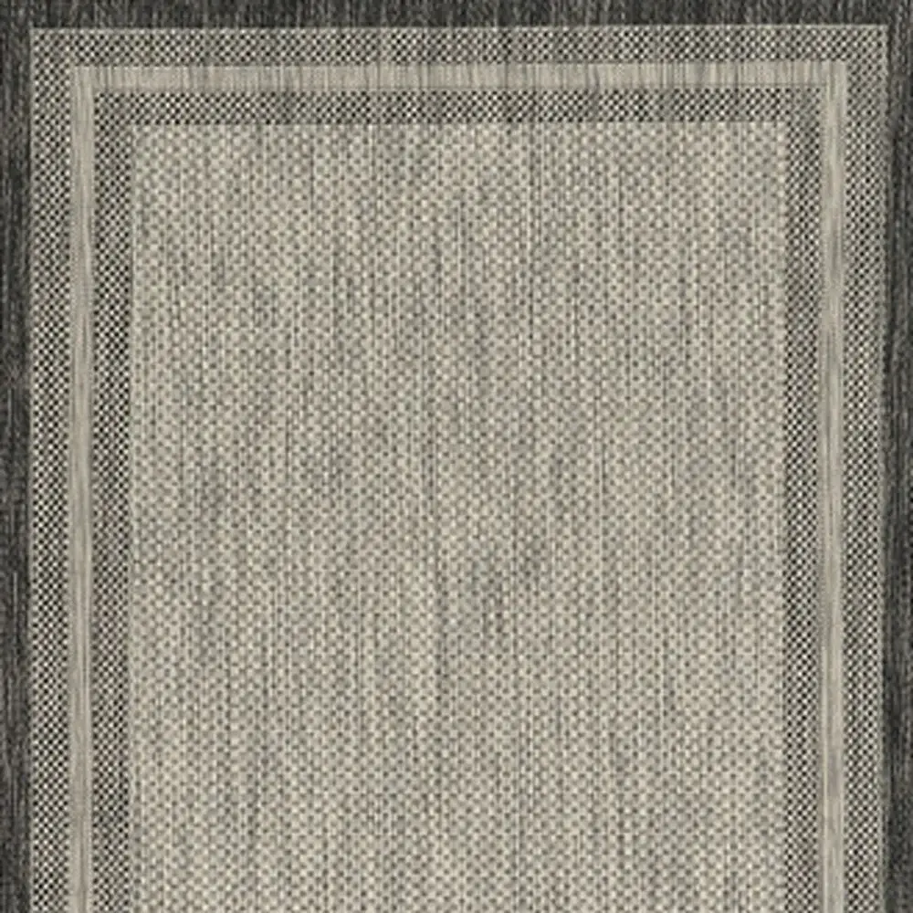 8' X 11' Gray Striped Indoor Outdoor Area Rug - Image 5