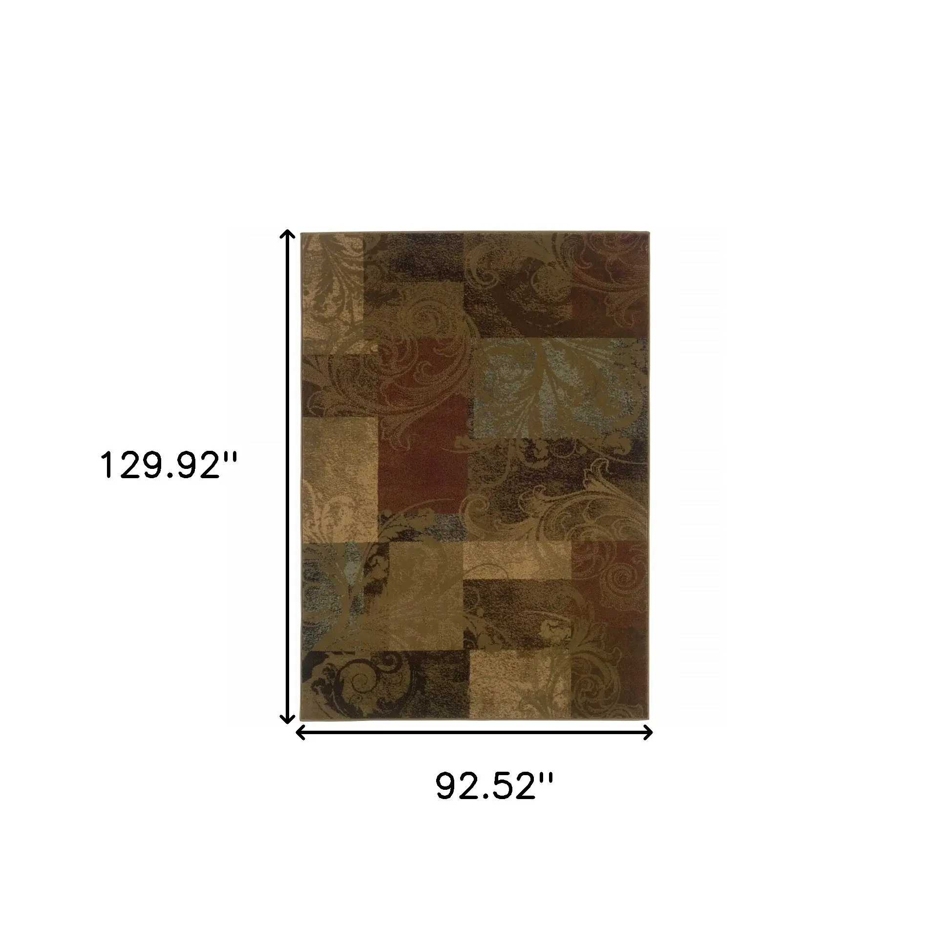 8' X 11' Green And Red Geometric Power Loom Stain Resistant Area Rug - Image 3