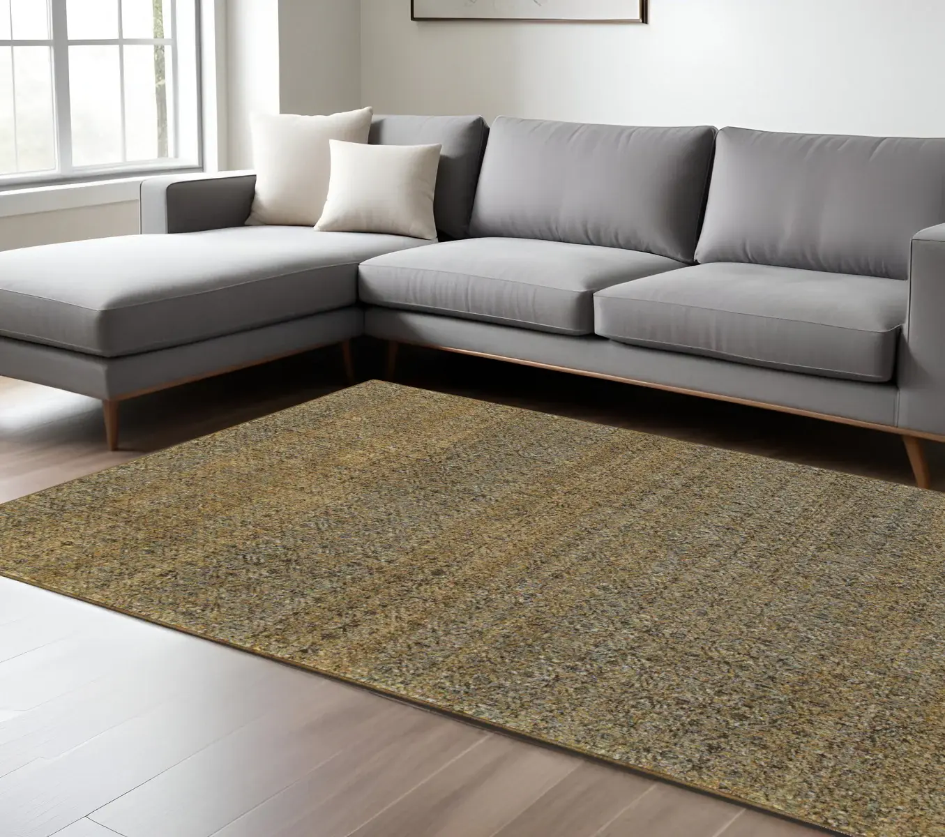 8' X 11' Green Geometric Power Loom Area Rug