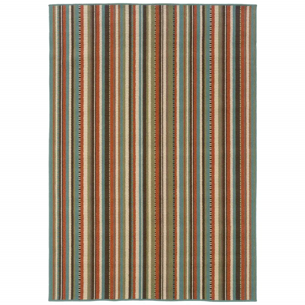 8' X 11' Green Indoor Outdoor Area Rug