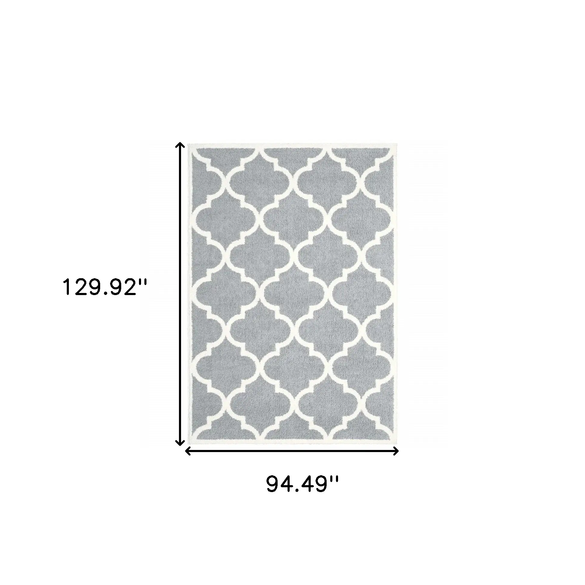 8' X 11' Grey And Ivory Geometric Shag Power Loom Stain Resistant Area Rug - Image 3
