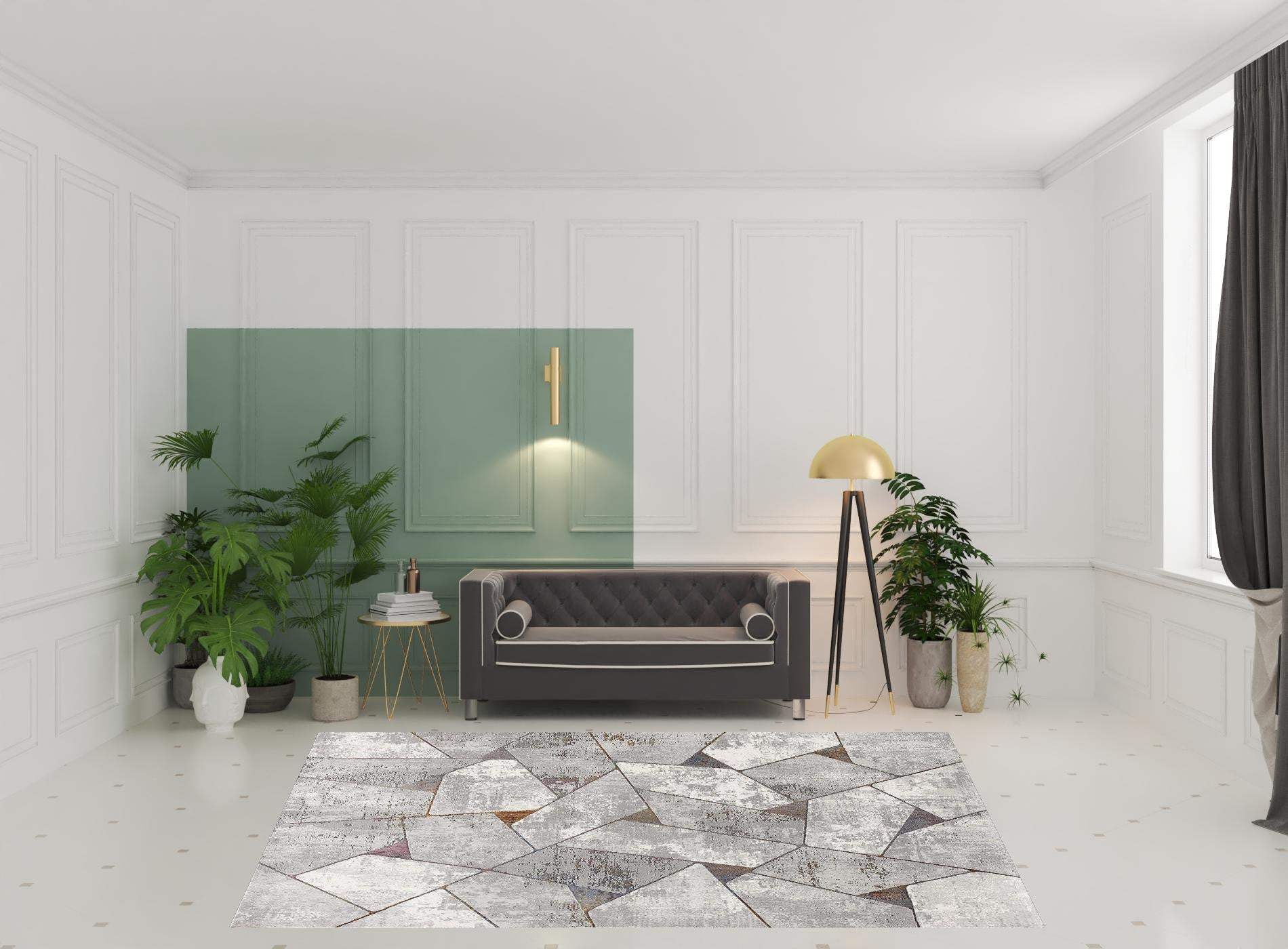 8' X 11' Grey Geometric Area Rug - Image 6
